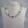 Collar de cuarzo rutilado, piedra natural, cuentas lisas, diámetro 8,5 mm ±, longitud 48 cm ±