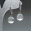 Pendientes de cristal de roca natural, bola lisa, diámetro de 12,5 mm, cierre inglés, longitud de 33 mm+