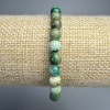Pulsera de crisocola, piedra natural, cuentas lisas, diámetro 6,5 mm+-, longitud 18 cm+- (elástico)